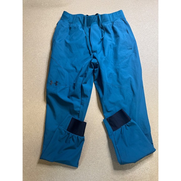 Under‎ Armour Joggers Training Pants Athletic Fitted Teal Blue Mens M $78 - Picture 1 of 9
